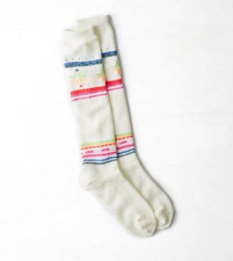 aerie AEO Striped Print Boot Sock