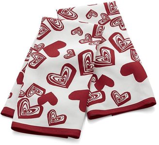 Crate & Barrel Set of 2 Hearts Dish Towels