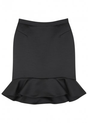 McQ Black ruffled satin skirt