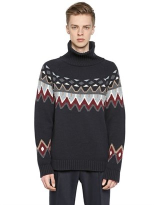 Antonio Marras Turtleneck Wool Jacquard Sweater