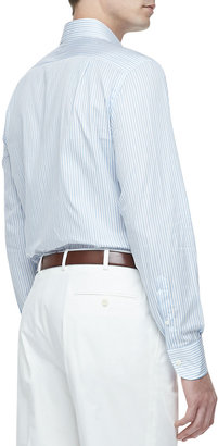 Ermenegildo Zegna Striped Dress Shirt, Blue/White