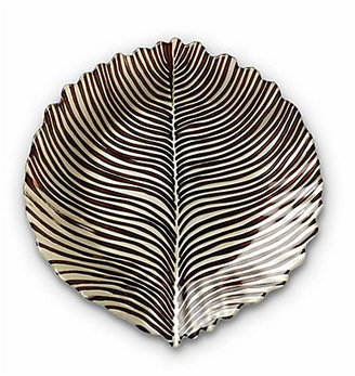 Vietri Striped Safari Leaf Platter