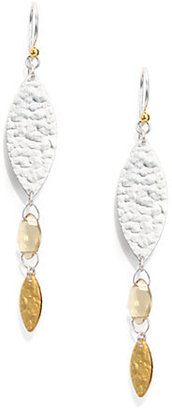 Gurhan Willow Champagne Quartz, 24K Yellow Gold & Sterling Silver Bloom Drop Earrings