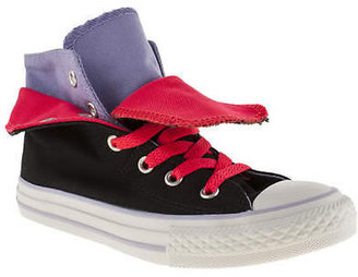 Converse Two Fold Hi Kids Junior Black Red Fabric Trainers