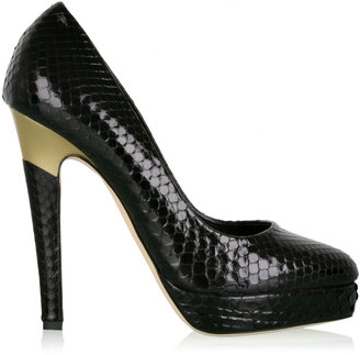 Katia Lombardo Black Python Platform Shoe