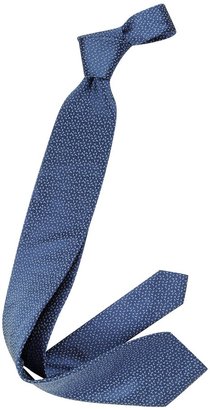 Saint Laurent Signature Blue Woven Silk Tie