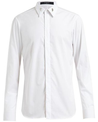 Givenchy Silver Exposed Colalr Bones Shirt