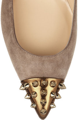 Christian Louboutin Geo spiked suede and leather ballet flats