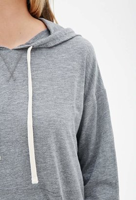 Forever 21 Heathered Double-Drawstring Hoodie