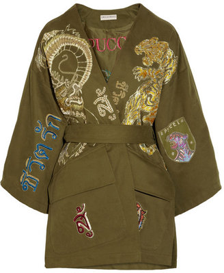 Emilio Pucci Embroidered cotton-canvas kimono-style jacket