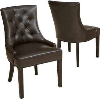 Asstd National Brand Lincoln Set of 2 Tufted Bonded Leather Dining Chairs