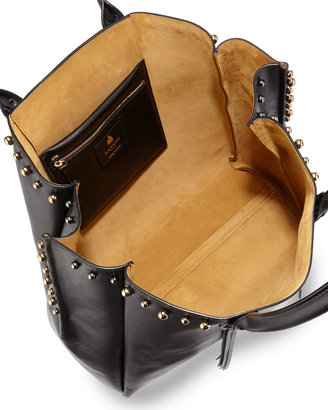 Lanvin Studded Leather Fringe Tote Bag, Black