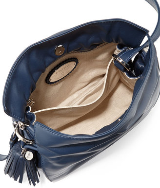 Loewe Flamenco 22 Lambskin Drawstring Bag, Blue