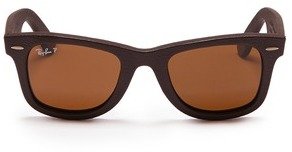 Ray-Ban 'Wayfarer' leather sunglasses