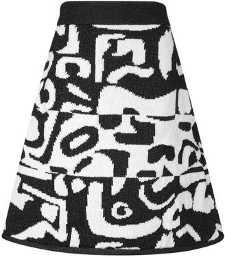 Leutton Postle Multi Jacquard A-Line Skirt