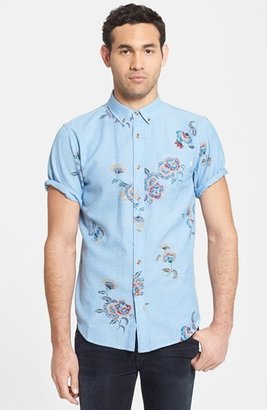 Obey 'Patton' Short Sleeve Floral Print Woven Shirt