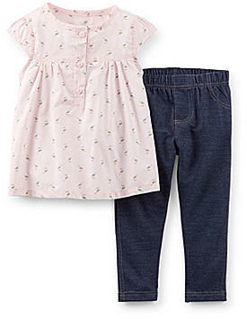 Carter's 2-pc. Short-Sleeve Bird-Print Top and Pants Set - Girls newborn-24m