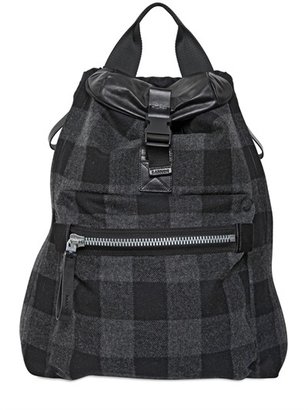 Lanvin Tartan Flannel & Leather Backpack
