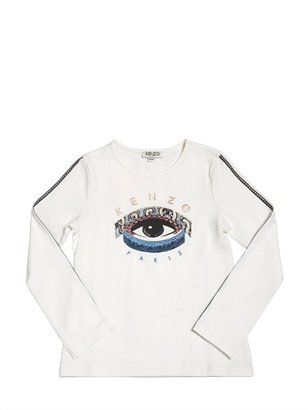 Kenzo Kids - Eye Printed Long Sleeve Cotton T-Shirt