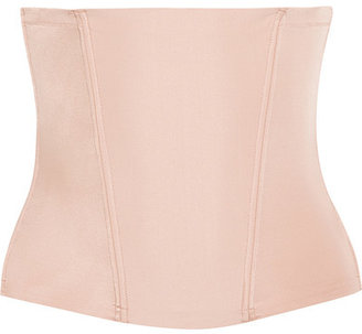 Spanx Comfy Corset Satin And Stretch-mesh Corset - Neutral