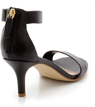 Laura Clement Heeled Leather Sandals with Back Zip