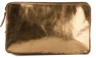 Ann Demeulemeester metallic sheen zip clutch