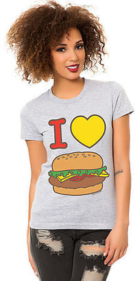 Local Celebrity The I Heart Cheeseburger Tee in Heather Grey