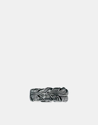 Seven London Sterling Silver Feather Ring