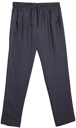 MANGO Printed Baggy Trousers, Navy