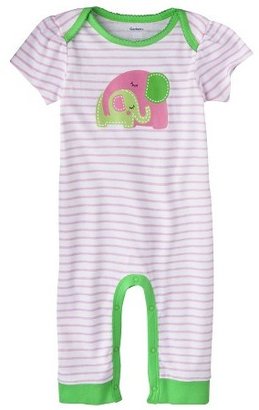 Gerber Newborn Girls' Elephant Coverall and Jacket Set - Green/Pink