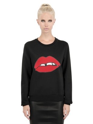 American Retro Kiss Print Cotton Sweatshirt