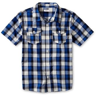 Joe Fresh Navy Short-Sleeve Woven Shirt - Boys 4-14