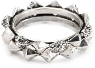House Of Harlow Silver-Plated Spike Stack Ring