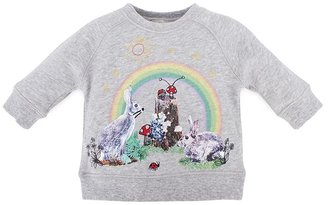 Stella McCartney Kids Grey Marl Sweatshirt with Rainbow