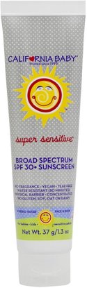 California Baby Super Sensitive Sunscreen Lotion - SPF 30+ - Fragrance Free - 1.3 oz