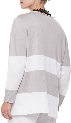 Eileen Fisher Wide-Striped Sweater Top, Petite
