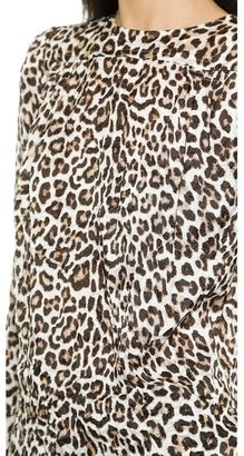 Carven Leopard Crinkle Top