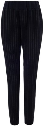 Eudon Choi Navy Pinstripe Taplin Trousers
