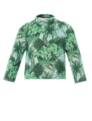 Emma Cook Tropical-print neoprene sweatshirt