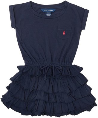 Polo Ralph Lauren Girls jersey t-shirt dress with ruffle skirt
