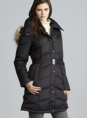Andrew Marc New York 713 Andrew Marc Belted Quilted Down Coat With Detachable Fur Trim Hood
