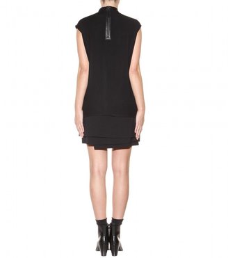 Helmut Lang Drape top with leather trim