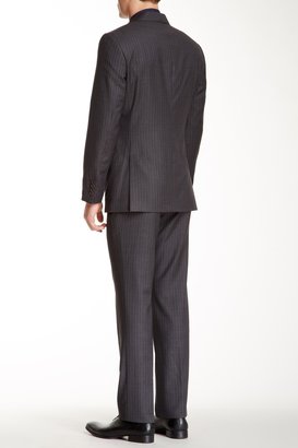 John Varvatos Chad Grey Pinstripe Two Button Notch Lapel Wool Suit