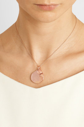 Monica Vinader Siren and Riva rose gold-plated quartz necklace
