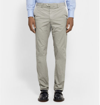 Hardy Amies Slim-Fit Washed Cotton-Twill Trousers
