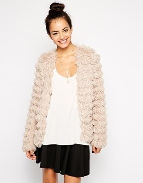 Traffic People Hold Me in Your Arms Faux Fur Jacket - pink