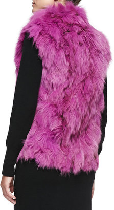 Adrienne Landau Fox Fur Vest, Orchid