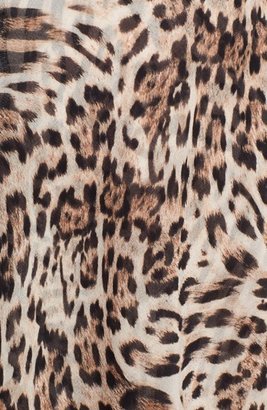 L'Agence Pleated Leopard Print Dress