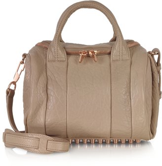 Alexander Wang Rockie In Pebbled Latte With Rose Gold Hardware