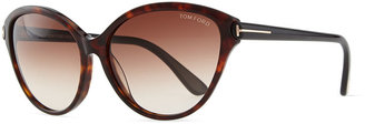 Tom Ford Priscila Cat-Eye Sunglasses, Brown